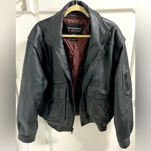 Vintage Wilson Leather Jacket, Black, Mens Size Large